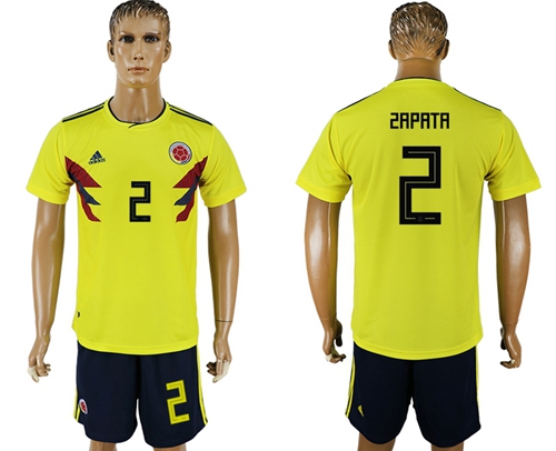 Colombia #2 Zapata Home Soccer Country Jersey - Click Image to Close